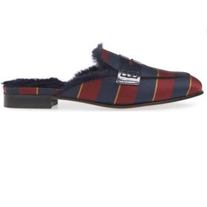 J. Crew Academy Loafer Mule with Faux Fur Lining